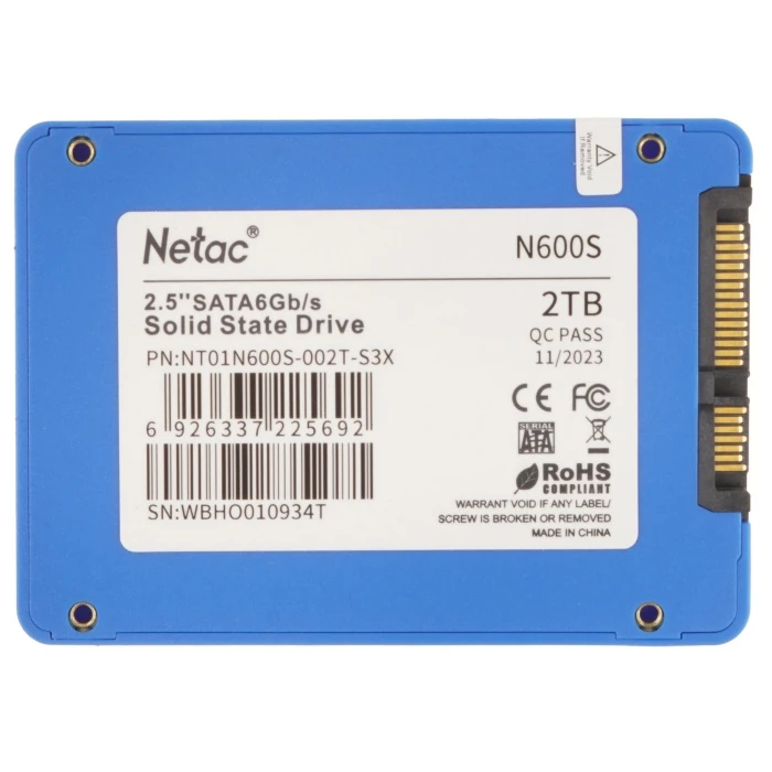 SSD накопитель Netac N600S 2Tb 2.5" SATA, NT01N600S-002T-S3X