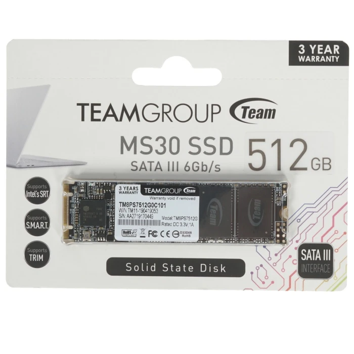 SSD накопитель TEAMGROUP MS30 512Gb 2.5" SATA, TM8PS7512G0C101