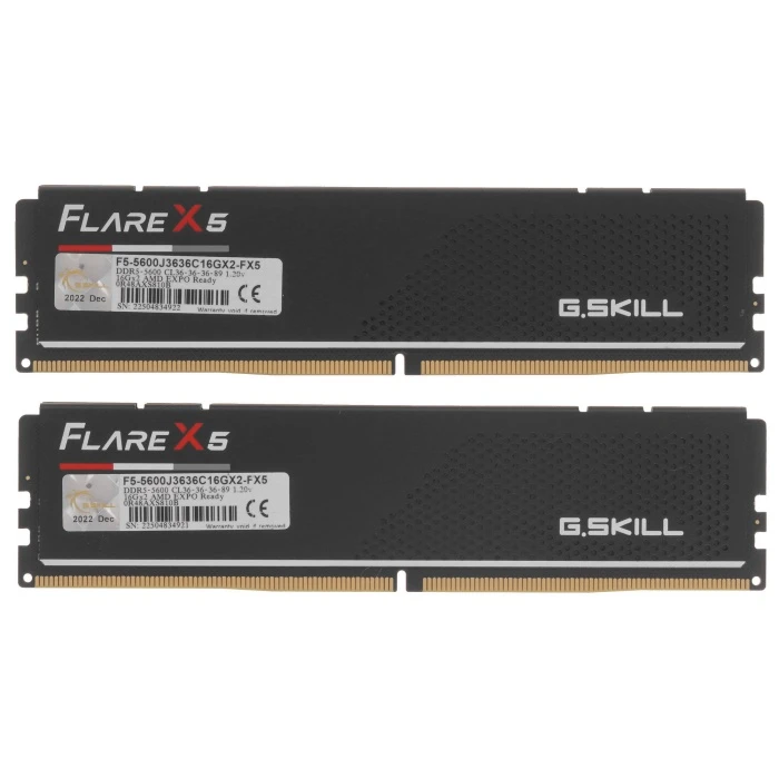 Оперативная память G.Skill Flare X5 32Gb 5600Mhz, KIT 2*16Gb, F5-5600J3636C16GX2-FX5