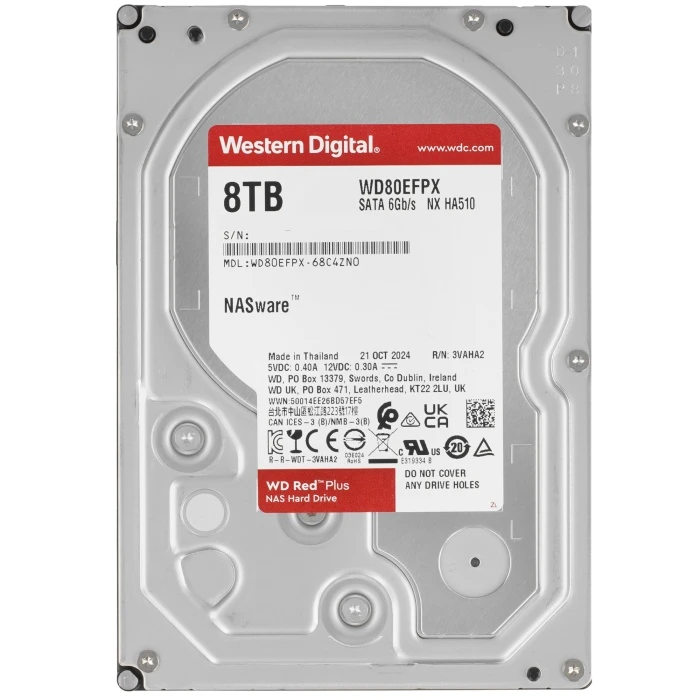 HDD диск WD Red Plus 8Tb 3.5", WD80EFPX