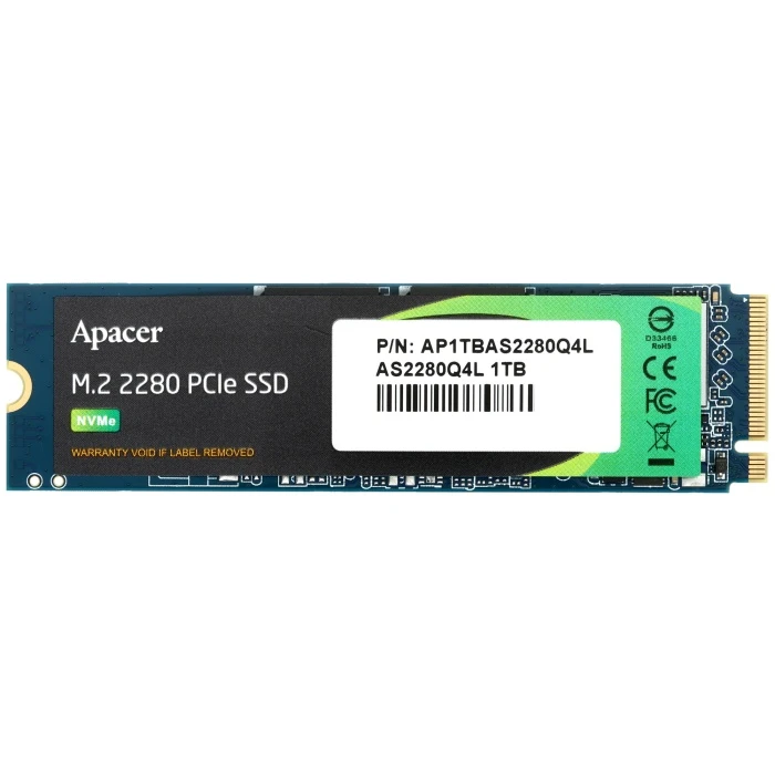 SSD накопитель Apacer AS2280Q4L 1Tb M.2 NVMe, AP1TBAS2280Q4L-1