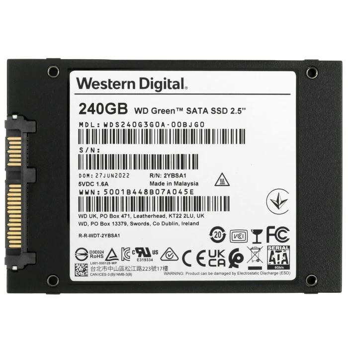 SSD накопитель WD Green 240Gb 2.5" SATA, WDS240G3G0A