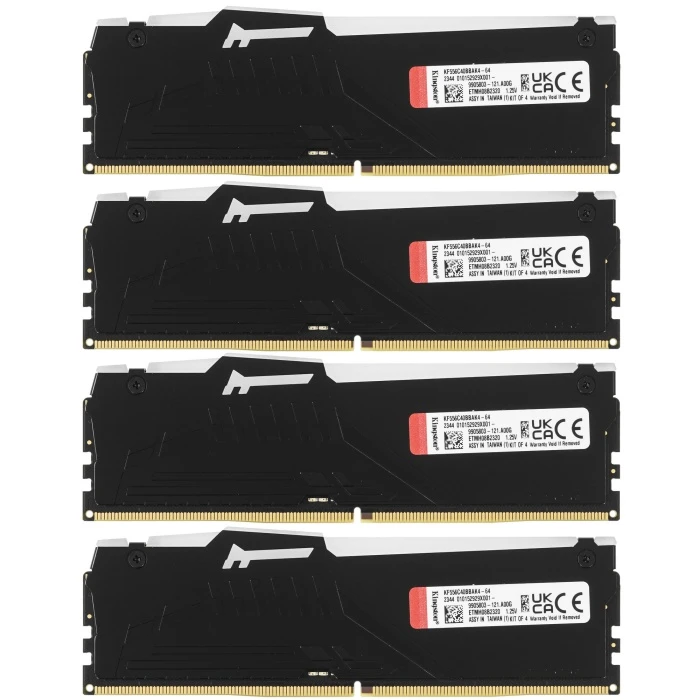 Оперативная память Kingston FURY Beast Black RGB 64Gb 5600Mhz, KIT 4*16Gb, KF556C40BBAK4-64