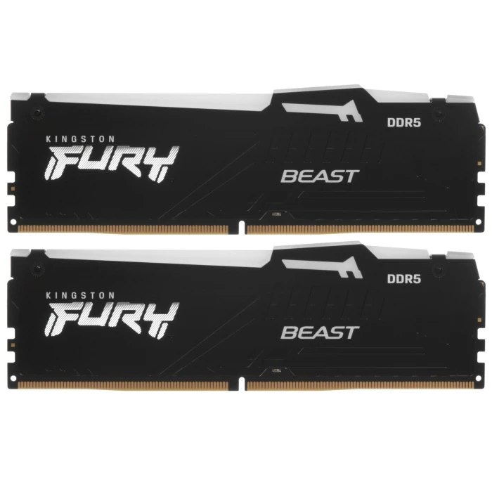 Оперативная память Kingston FURY Beast Black RGB 64Gb 6000Mhz, KIT 2*32Gb, KF560C30BBEAK2-64