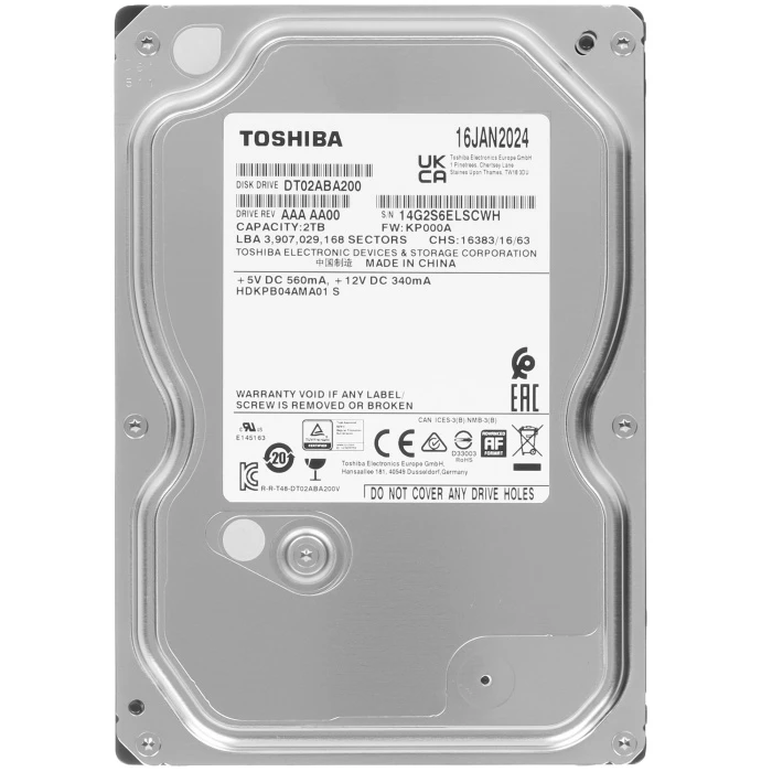 HDD диск Toshiba DT02 2Tb 3.5", DT02ABA200