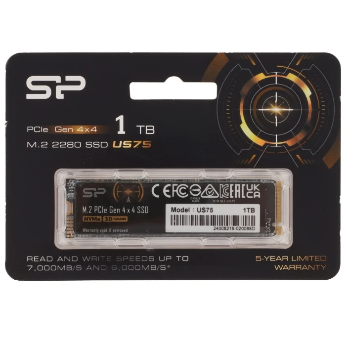SSD накопитель Silicon Power US75 1Tb M.2 NVMe, SP01KGBP44US7505