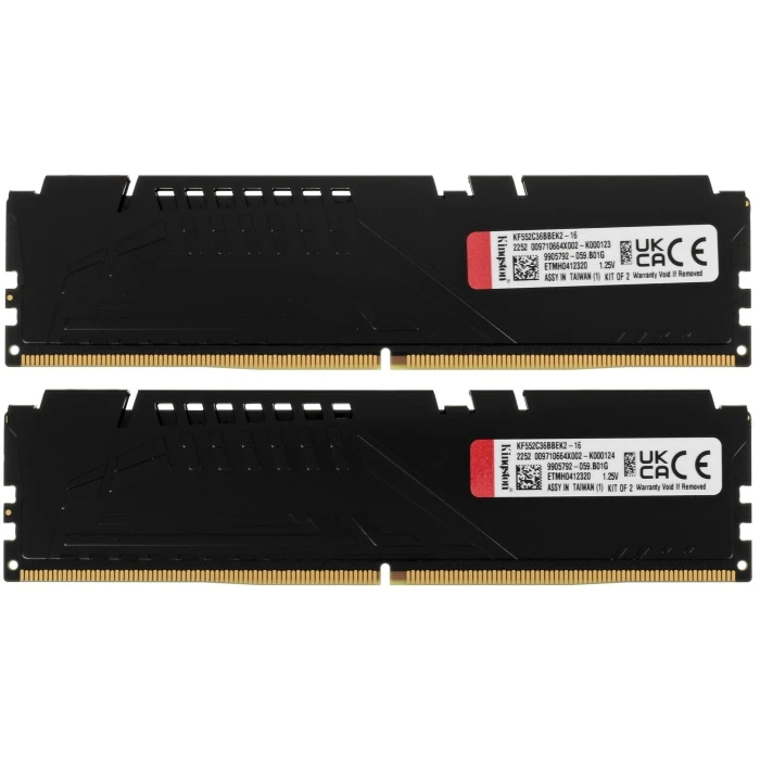 Оперативная память Kingston Fury Beast Black AMD 16Gb 5200Mhz, KIT 2*8Gb, KF552C36BBEK2-16
