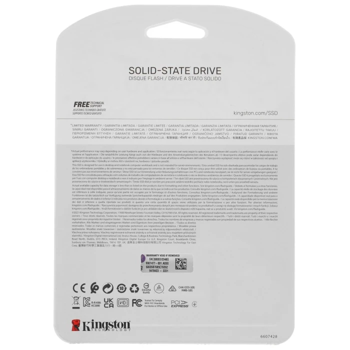 SSD накопитель Kingston KC3000 2Tb M.2 NVMe, SKC3000D/2048G