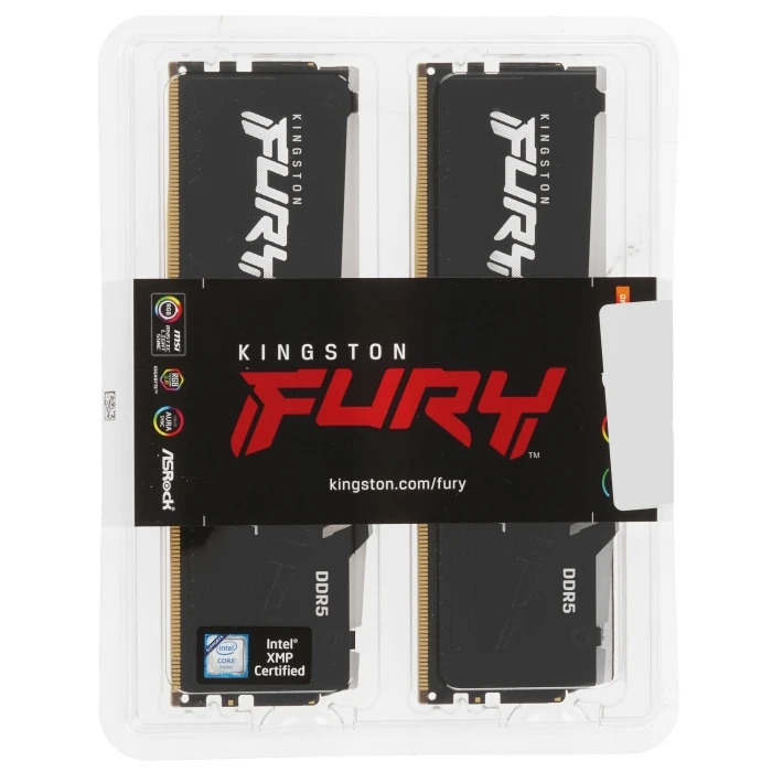Оперативная память Kingston FURY Beast Black RGB 16Gb 6000Mhz, KIT 2*8Gb, KF560C30BBEAK2-16