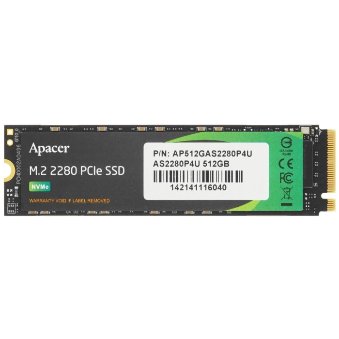 SSD накопитель Apacer AS2280P4U 512Gb M.2 NVMe, AP512GAS2280P4U-1
