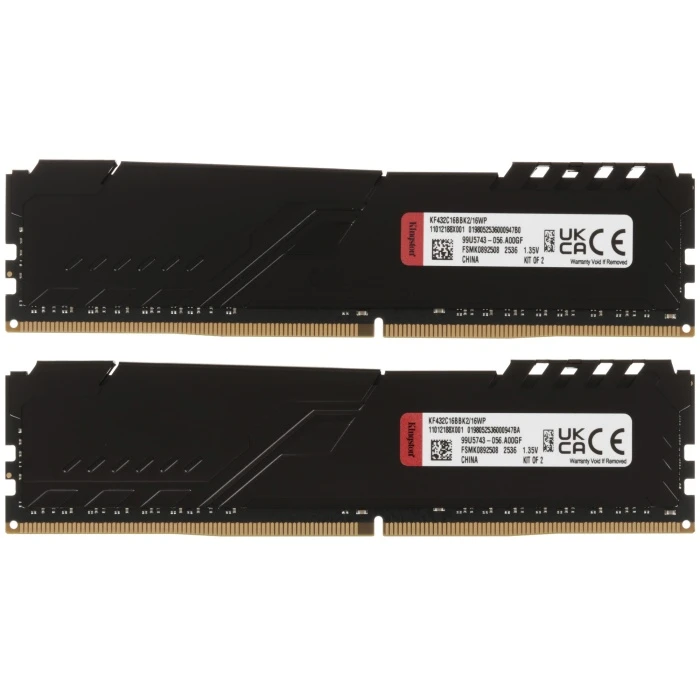 Оперативная память Kingston FURY Beast Black 16Gb 3200Mhz, KIT 2*8Gb, KF432C16BBK2/16WP