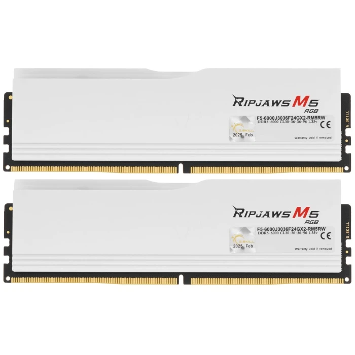 Оперативная память G.Skill RIPJAWS M5 48Gb 6000Mhz, KIT 2*24Gb, F5-6000J3036F24GX2-RM5RW