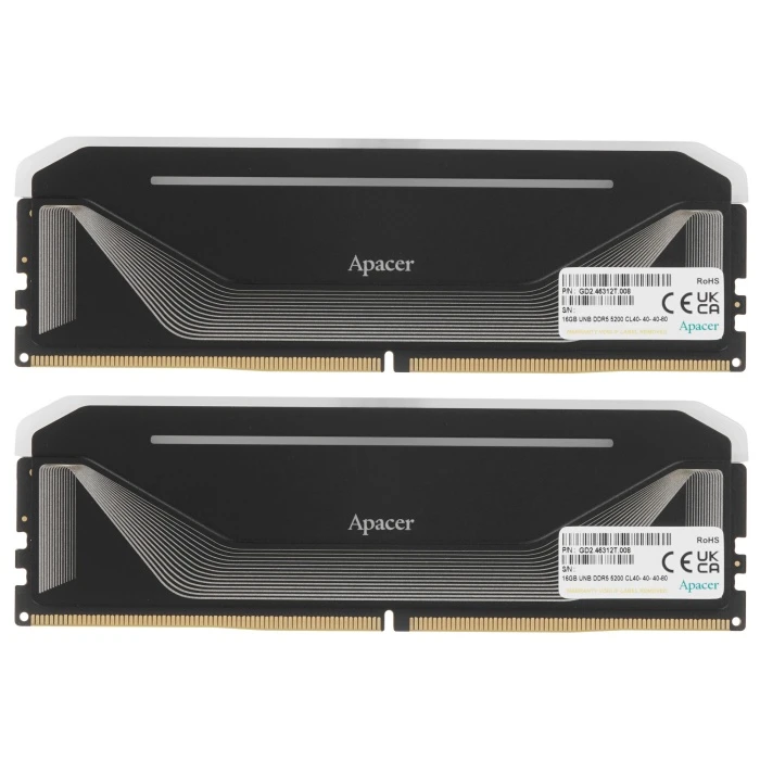 Оперативная память Apacer NOX RGB 32Gb 5200Mhz, KIT 2*16Gb, AH5U32G52C522NBAA-2