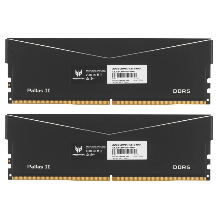 Оперативная память Acer Predator Pallas II 64Gb 6400Mhz, KIT 2*32Gb, BL.9BWWR.438