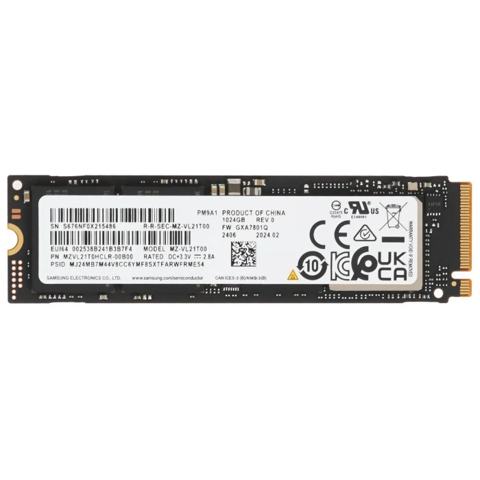 SSD накопитель Samsung PM9A1 1Tb M.2 NVMe, MZVL21T0HCLR-00B00