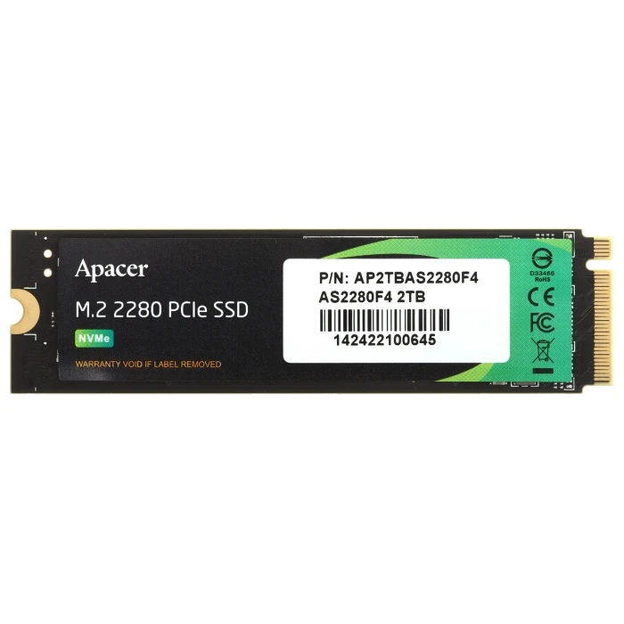SSD накопитель Apacer AS2280F4 2Tb M.2 NVMe, AP2TBAS2280F4-1