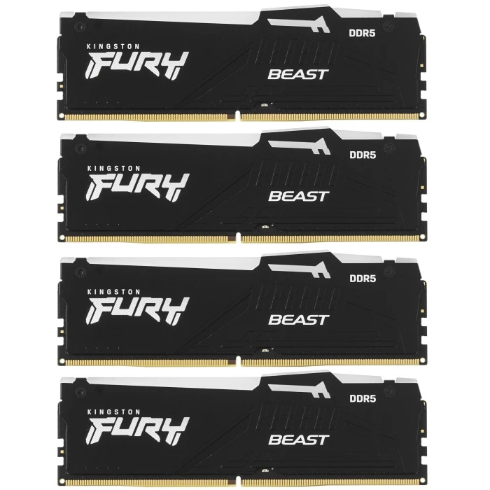 Оперативная память Kingston FURY Beast Black RGB 64Gb 5600Mhz, KIT 4*16Gb, KF556C40BBAK4-64