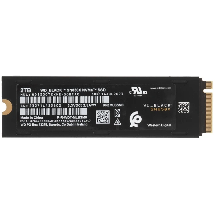 SSD накопитель WD Black SN850X 2Tb M.2 NVMe, WDS200T2XHE