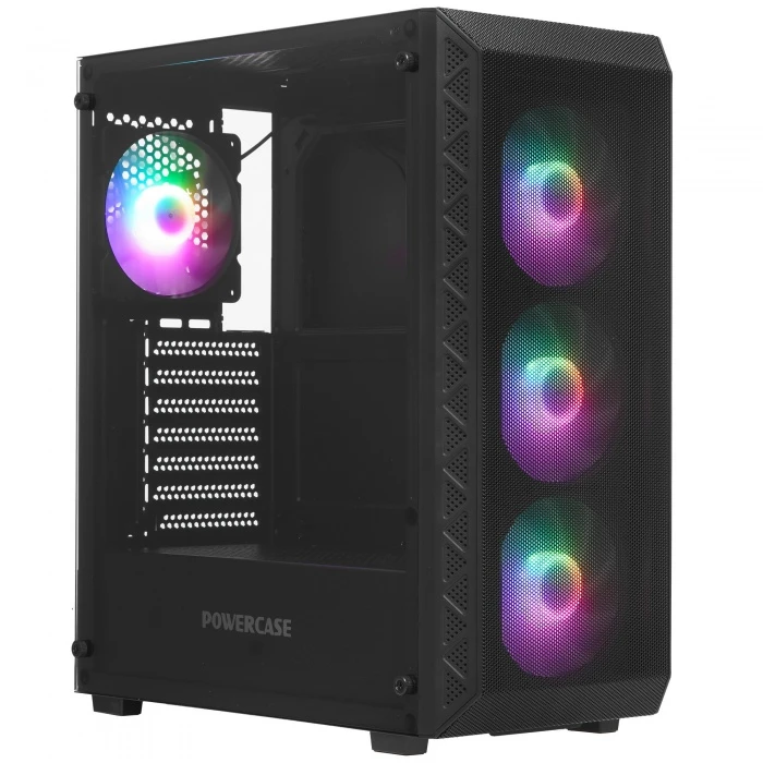 Корпус PowerCase Mistral S4B черный, Mid-Tower