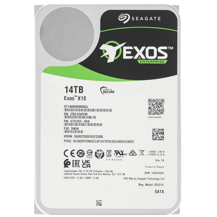 HDD диск Seagate Exos X18 14Tb 3.5", ST14000NM000J