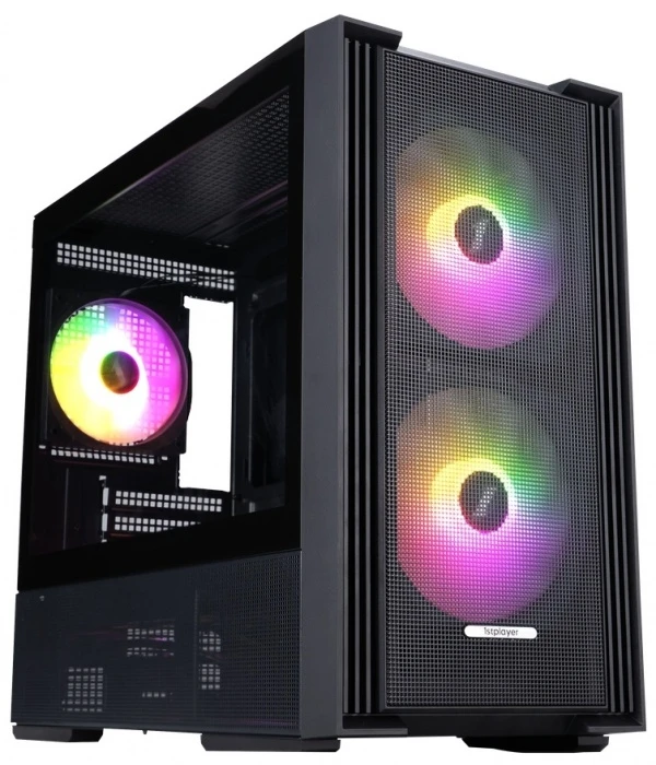 Корпус 1STPLAYER AU6 ARGB черный, Mini-Tower