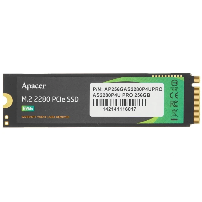 SSD накопитель Apacer AS2280P4U PRO 256Gb M.2 NVMe, AP256GAS2280P4UPRO-1