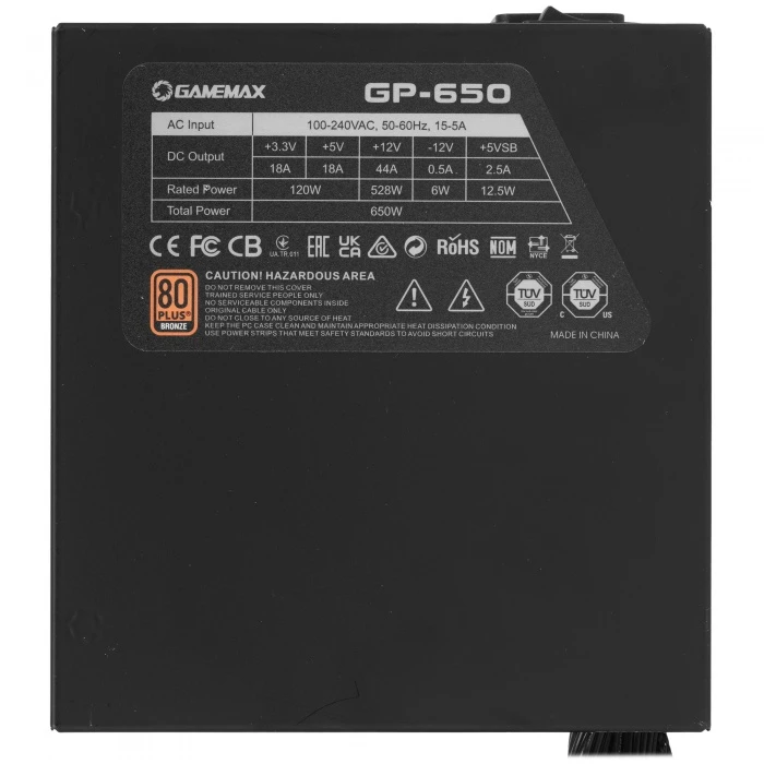 Блок питания GameMax GP-650  черный