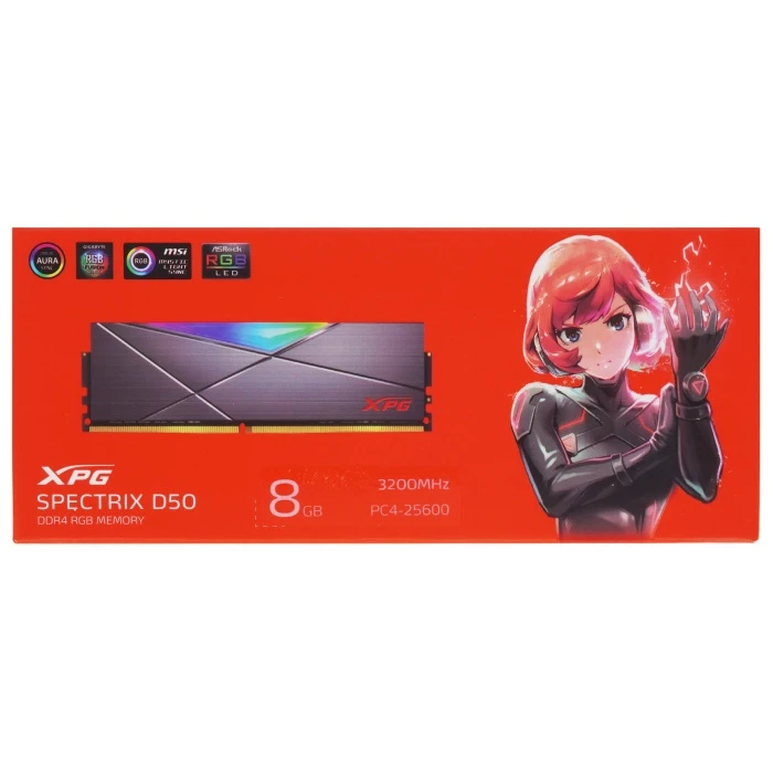 Оперативная память ADATA XPG SPECTRIX D50 RGB 8Gb 3200Mhz, AX4U32008G16A-ST50