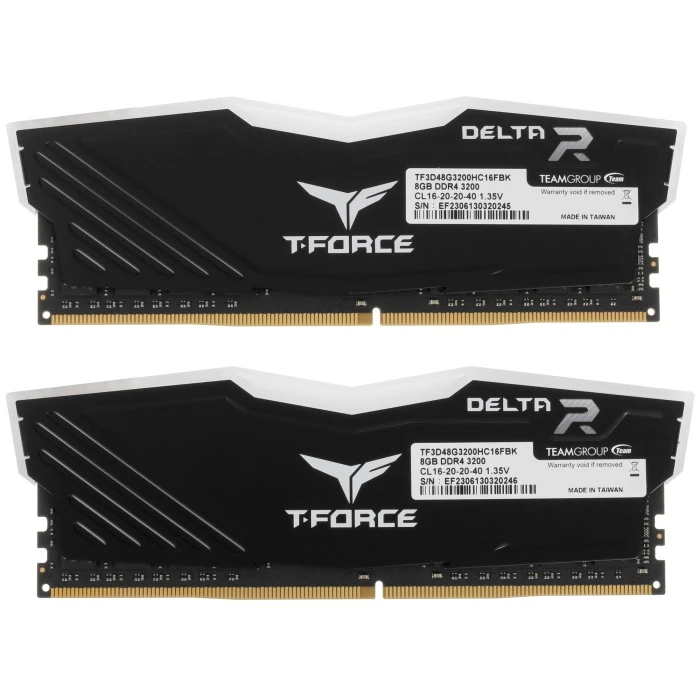 Оперативная память Team Group T-Force Delta RGB 16Gb 3200Mhz, KIT 2*8Gb, TF3D416G3200HC16FDC01