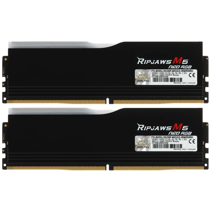 Оперативная память G.Skill RIPJAWS M5 NEO 96Gb 6000Mhz, KIT 2*48Gb, F5-6000J3036F48GX2-RM5NRK