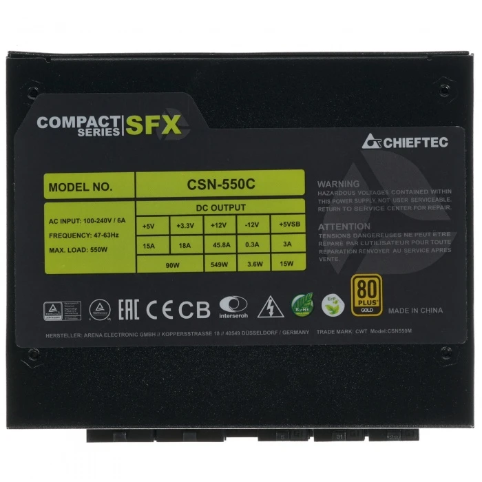 Блок питания Chieftec COMPACT 550W черный, CSN-550C