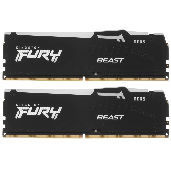 Оперативная память Kingston FURY Beast Black RGB 16Gb 6000Mhz, KIT 2*8Gb, KF560C30BBEAK2-16