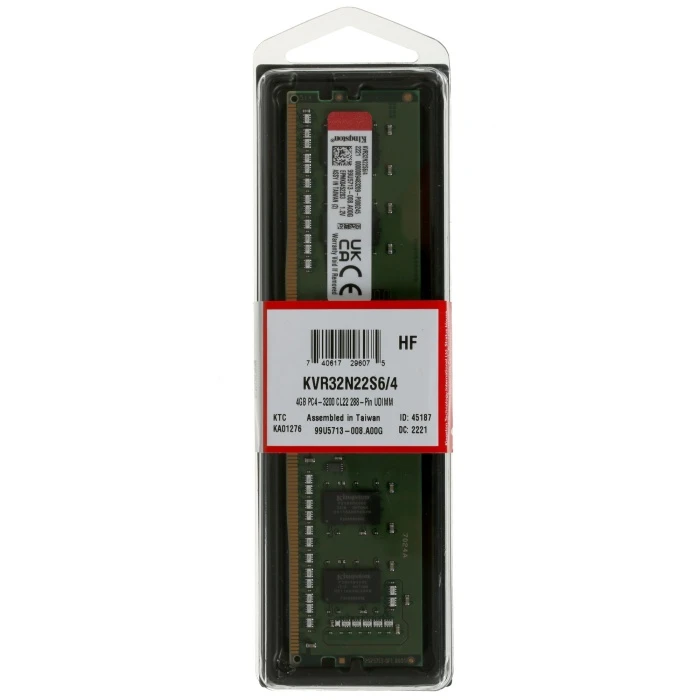 Оперативная память Kingston ValueRAM 4Gb 3200Mhz, KVR32N22S6/4
