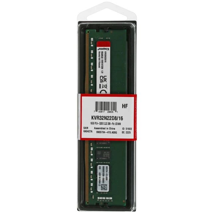 Оперативная память Kingston ValueRAM 16Gb 3200Mhz, KVR32N22D8/16