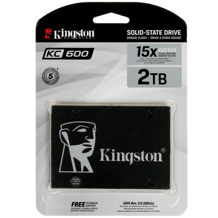 SSD накопитель Kingston KC600 2Tb 2.5" SATA, SKC600/2048G
