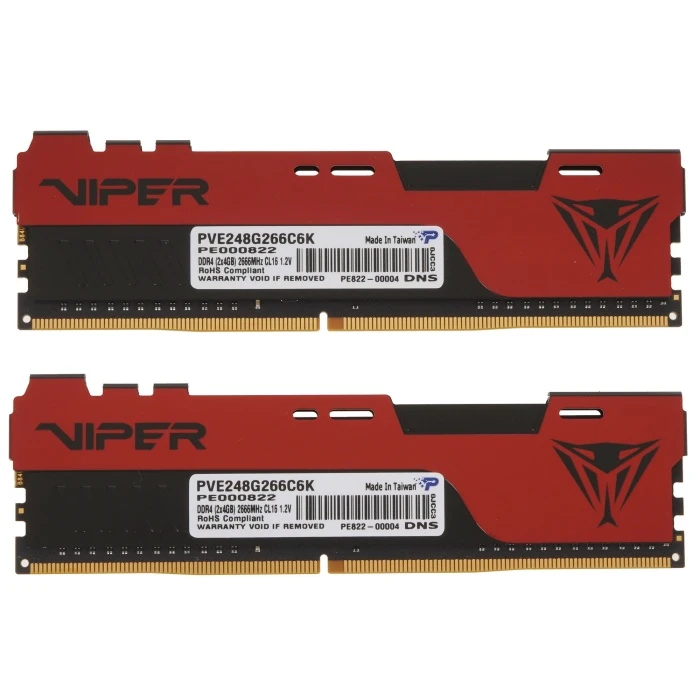 Оперативная память Patriot Viper Elite II 8Gb 2666Mhz, KIT 2*4Gb, PVE248G266C6K