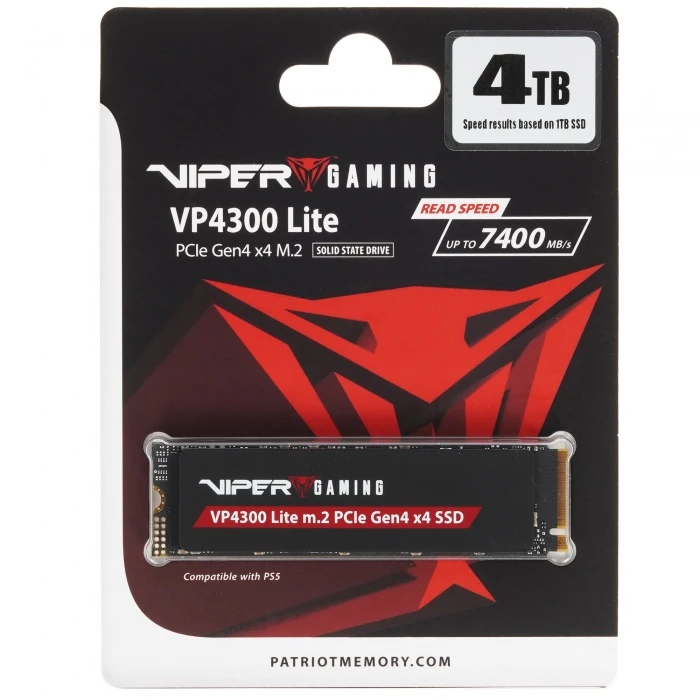 SSD накопитель Patriot Viper VP4300 Lite 4Tb M.2 NVMe, VP4300L4TBM28H