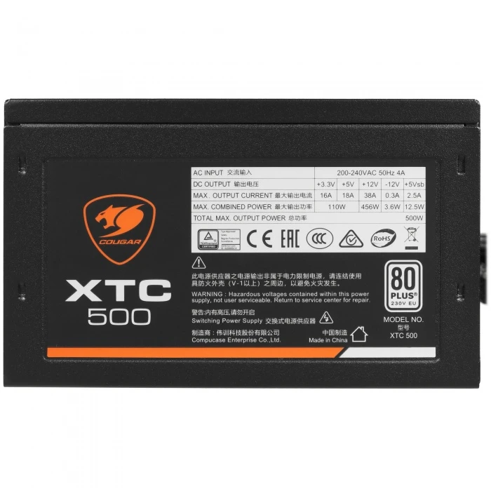 Блок питания Cougar XTC500 черный, 31XC050.0001P