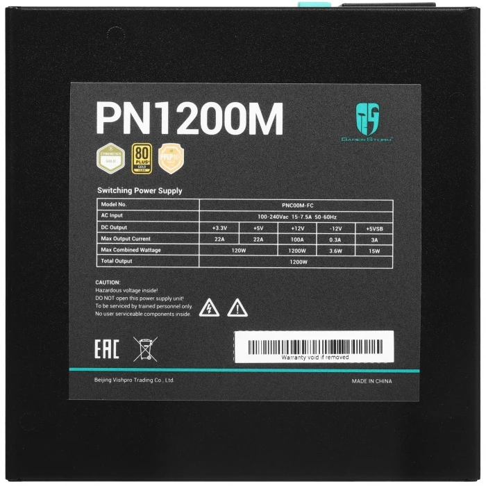Блок питания DEEPCOOL GamerStorm PN1200M, черный