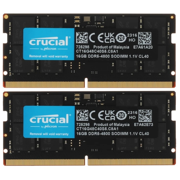 Оперативная память Crucial 32Gb 4800Mhz, KIT 2*16Gb, CT2K16G48C40S5