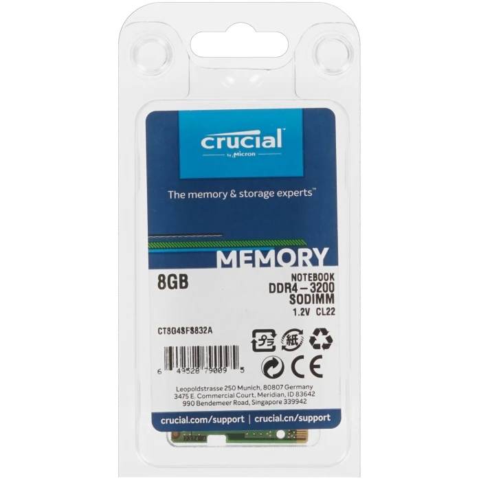 Оперативная память Crucial 8Gb 3200Mhz, CT8G4SFS832A
