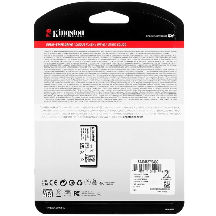 SSD накопитель Kingston A400 240Gb 2.5" SATA, SA400S37/240G