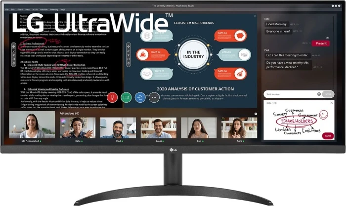 Монитор LG 34WP500-B, 34", черный