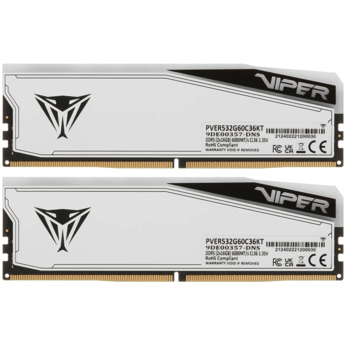 Оперативная память Patriot Memory VIPER ELITE 5 RGB TUF GAMING ALLIANCE 32Gb 6000Mhz, KIT 2*16Gb, PVER532G60C36KT