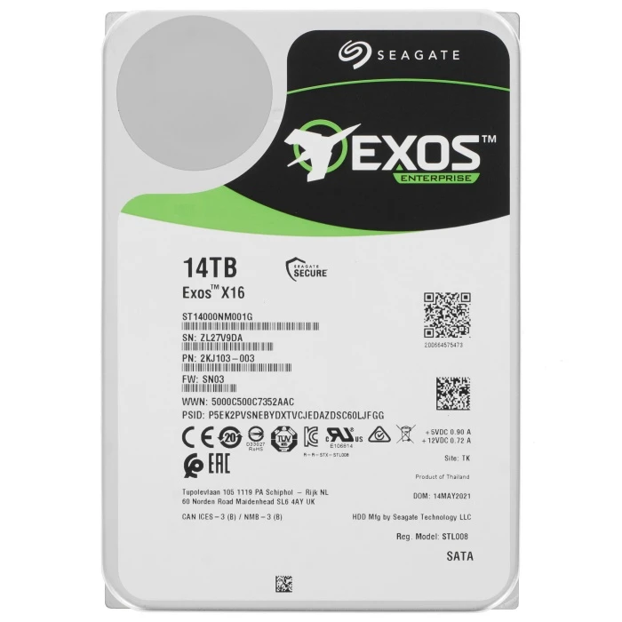 HDD диск Seagate Exos X16 14Tb 3.5", ST14000NM001G