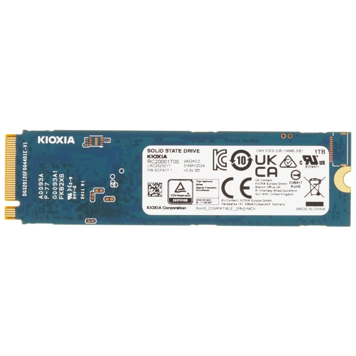 SSD накопитель KIOXIA EXCERIA G2 1Tb M.2 NVMe, LRD20Z001TG8