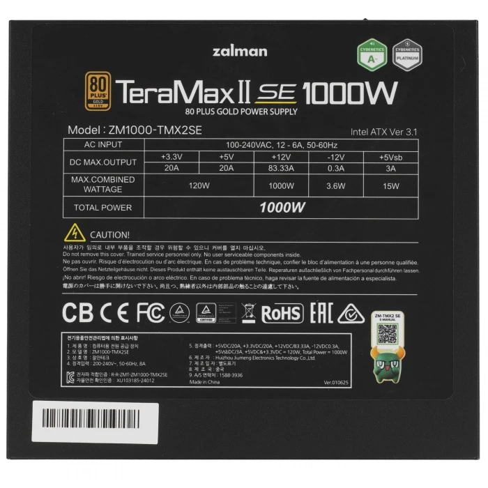 Блок питания ZALMAN TeraMax II SE 1000W  черный