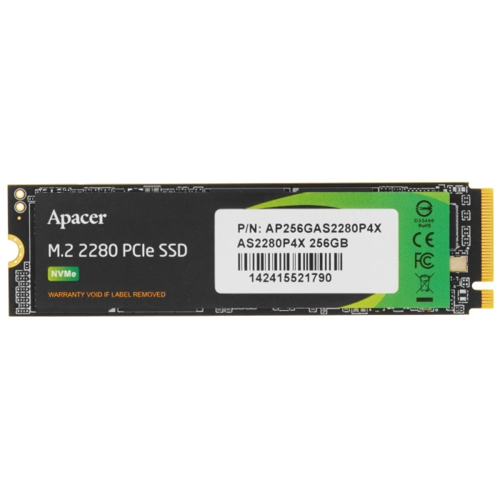 SSD накопитель Apacer AS2280P4X 256Gb M.2 NVMe, AP256GAS2280P4X-1