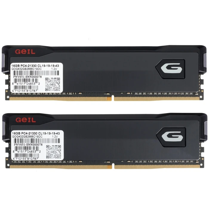 Оперативная память GeIL Orion 32Gb 2666Mhz, KIT 2*16Gb, GOG432GB2666C19DC