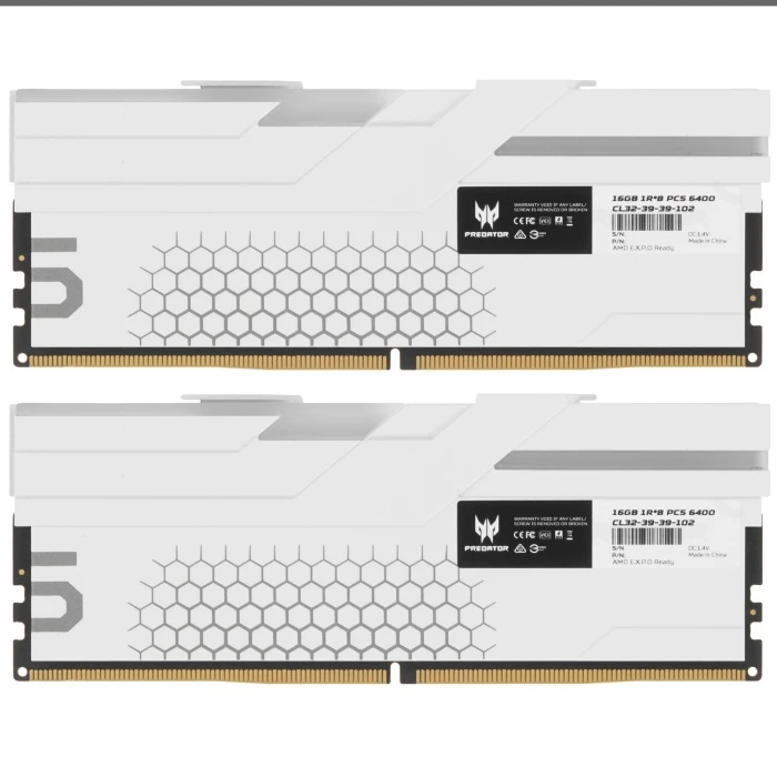 Оперативная память Acer Predator Hermes RGB 32Gb 6400Mhz, KIT 2*16Gb, BL.9BWWR.390